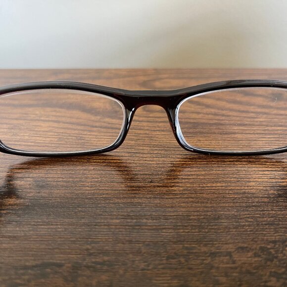 Equate Phoenix Brown Rectangle Eyeglass Frames Only 49-19-133 with Clear Case - Picture 7 of 7
